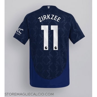 Manchester United Joshua Zirkzee #11 Maglia Gara Trasferta Repliche 2024-25 Maniche Corte